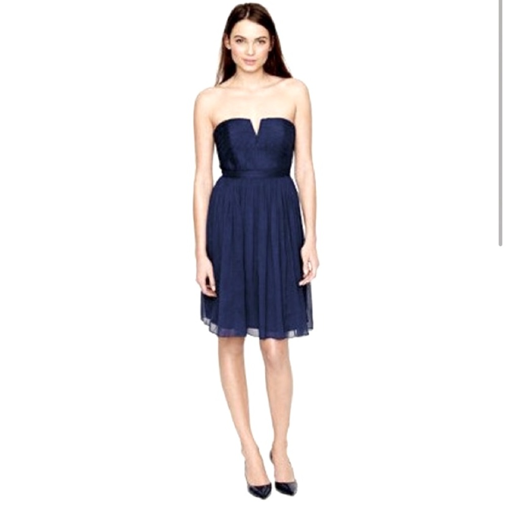 JCrew Silk Chiffon Strapless Dress